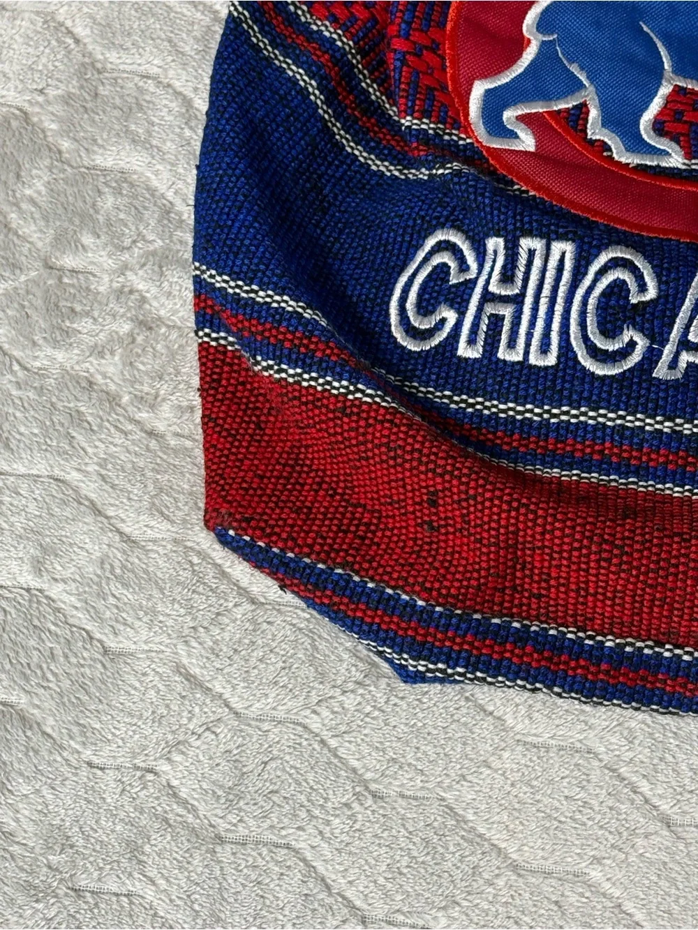Handmade Chicago Cubs Woven Drawstring Backpack Cinch Bag NWOT